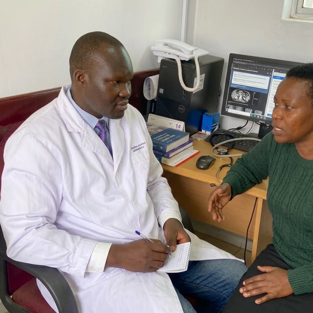 Dr. Raymond Joseph Malinga during a specialist clinical consultation